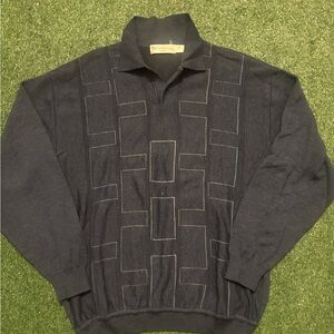 Men's St.Croix Black and Grey Wool sweater.